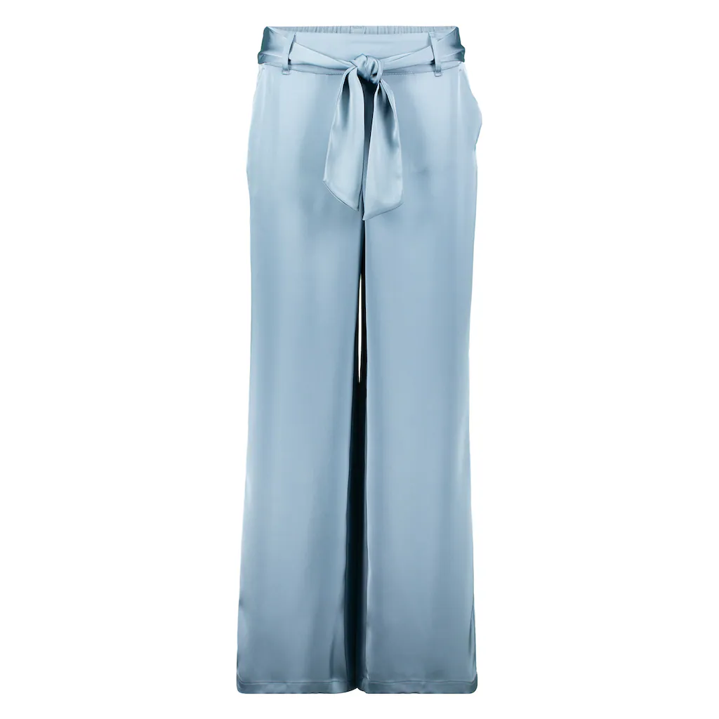 Zero Stoffhose »zero Satin-Hose Mit Bindegürtel 30 Inch« Bindedetail