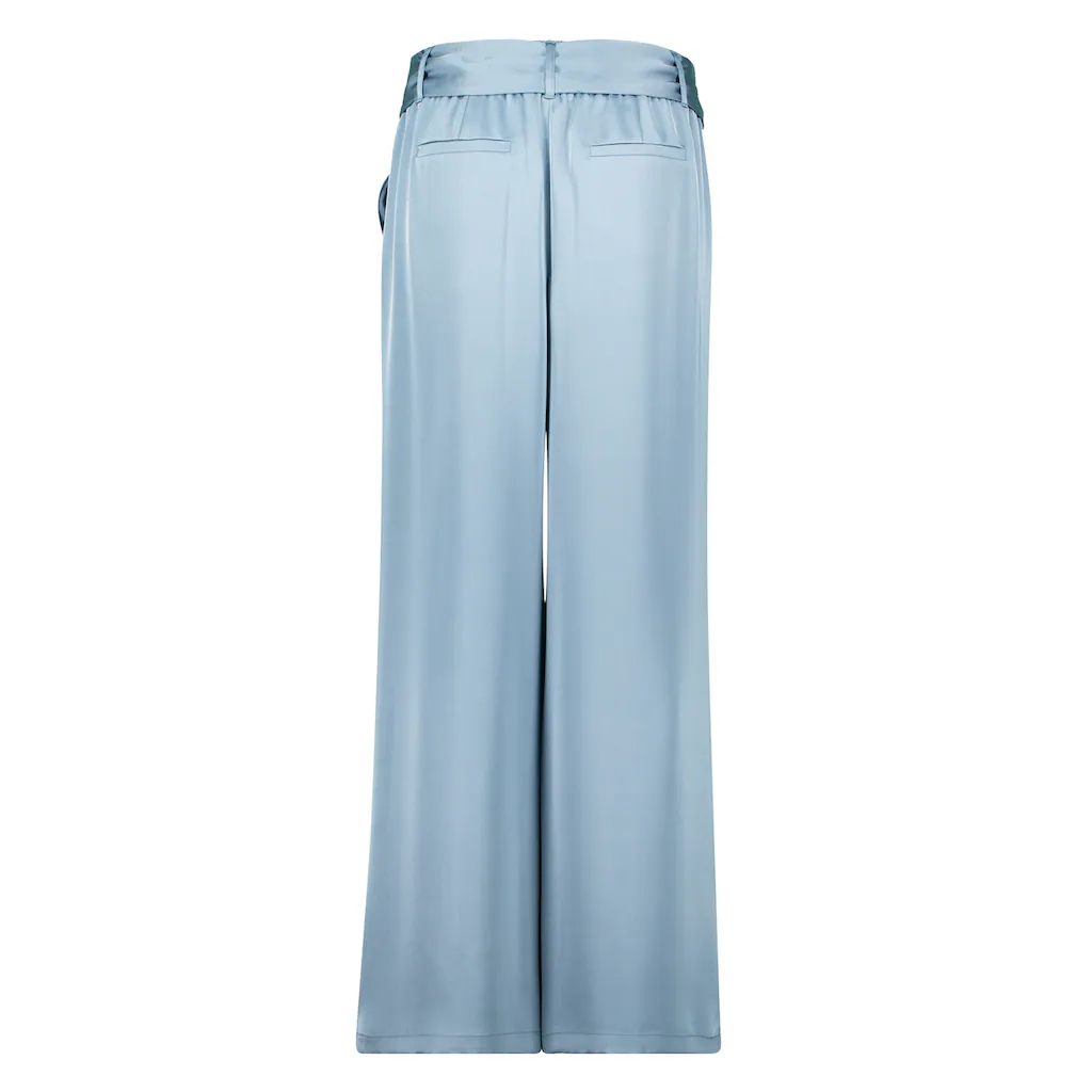 Zero Stoffhose »zero Satin-Hose Mit Bindegürtel 30 Inch« Bindedetail