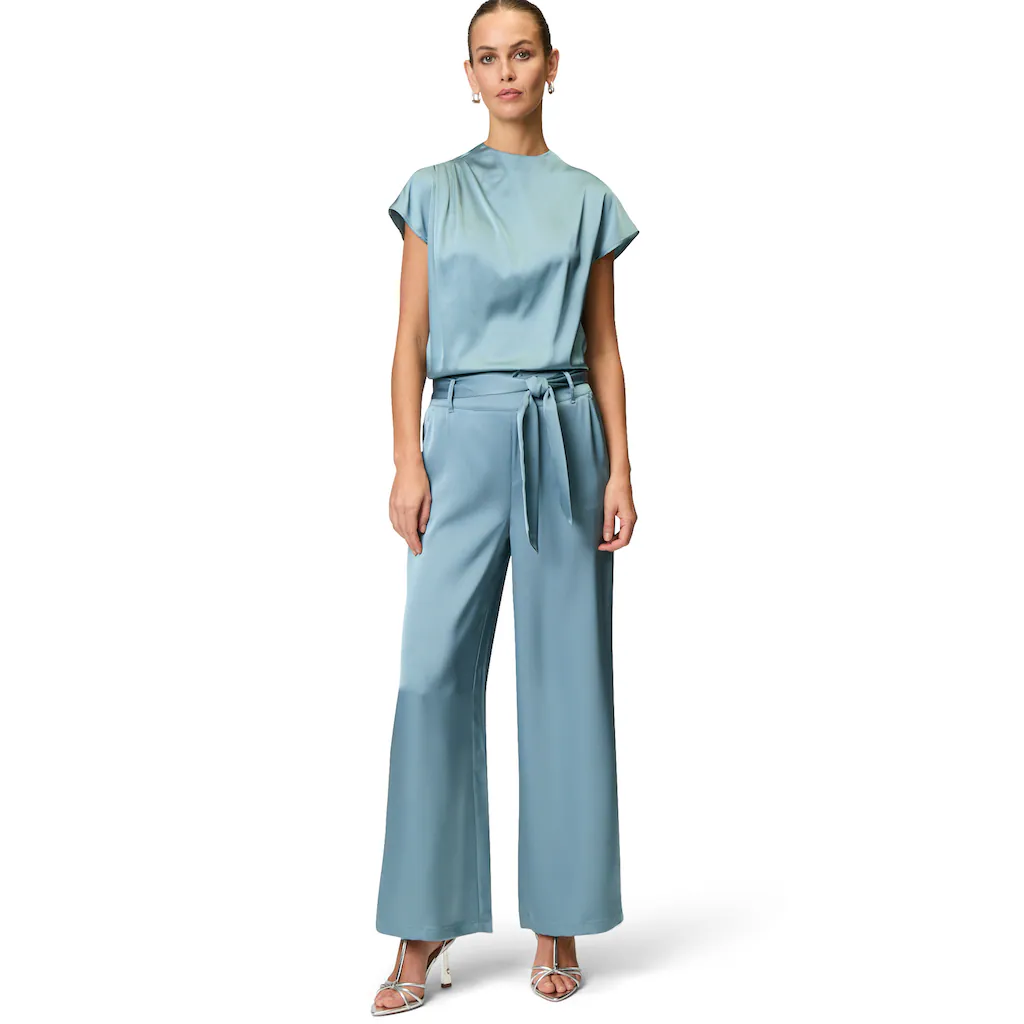 Zero Stoffhose »zero Satin-Hose Mit Bindegürtel 30 Inch« Bindedetail