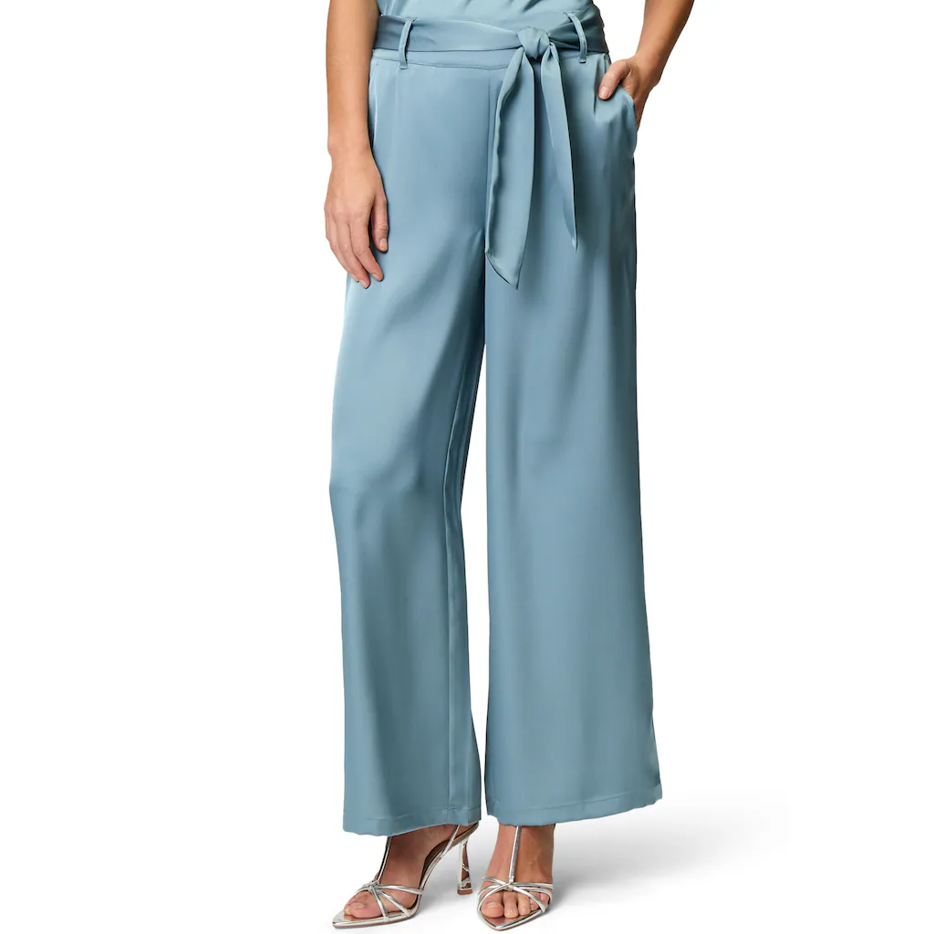 Zero Stoffhose »zero Satin-Hose mit Bindegürtel 30 Inch« Bindedetail
