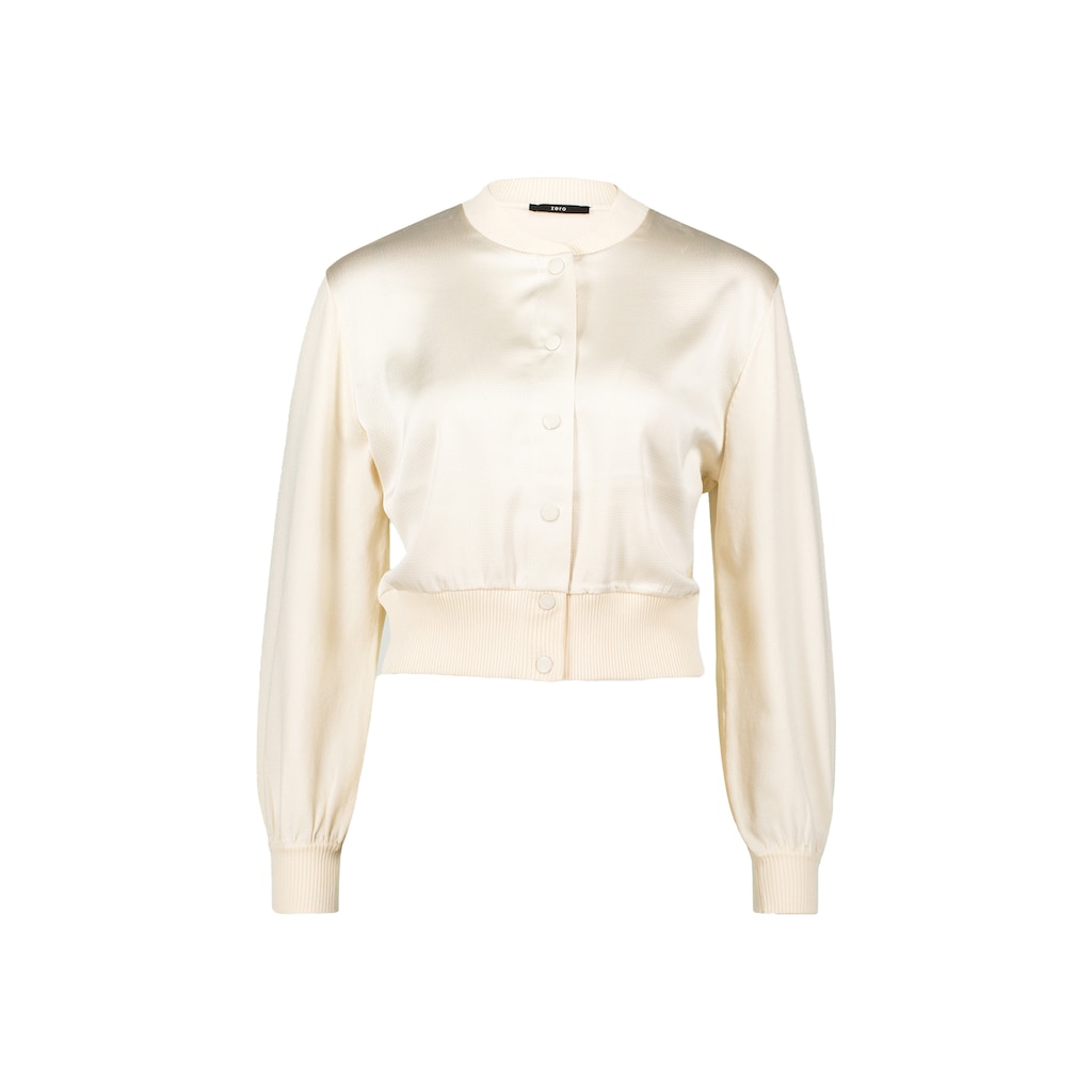 Zero Strickjacke »zero Strickjacke Mit Satinvorderseite« Knopfleiste
