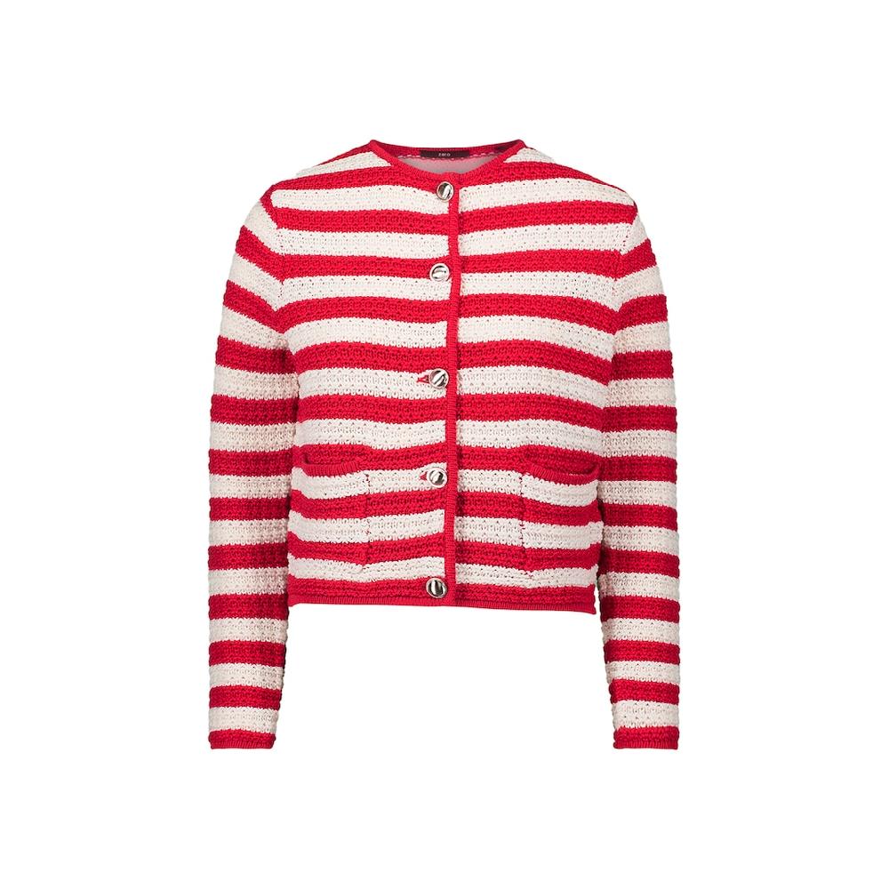 Zero Strickjacke »zero Strickjacke Mit Streifen« Knopfleiste
