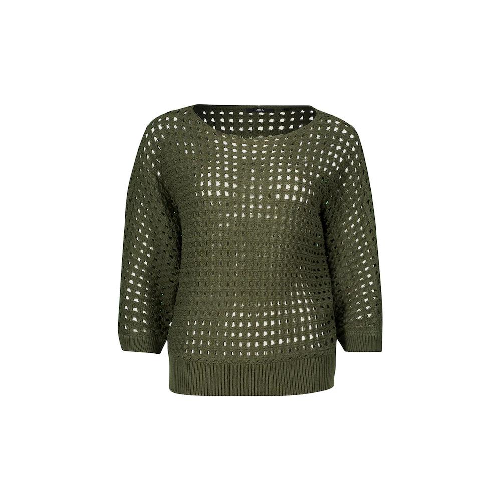 Zero Strickpullover »zero Pullover Aus Ajourstrick« (1 Tlg.) Lochmuster