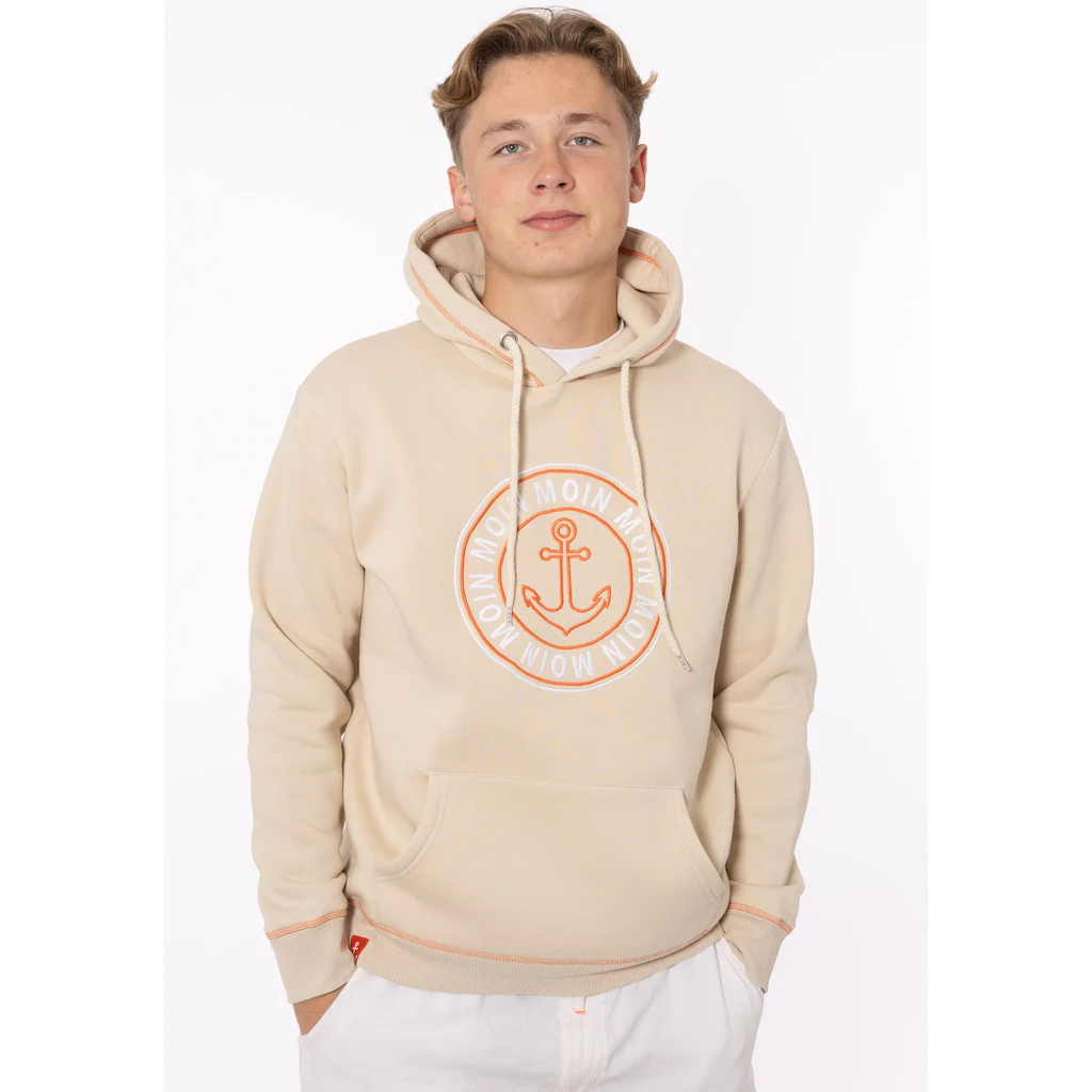 Zwillingsherz Hoodie »"Anker & Moin"« mit neongelber Kontrastnaht