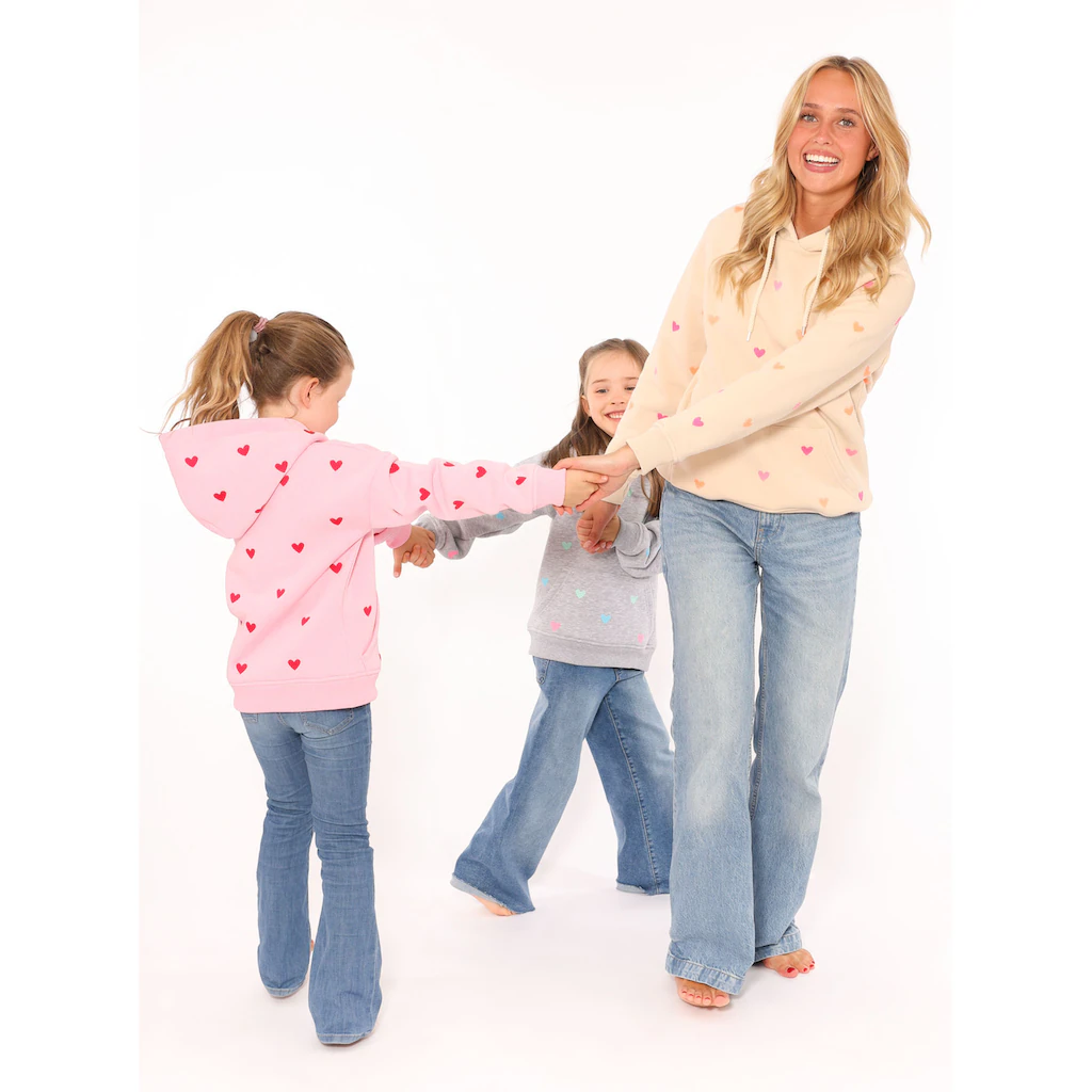 Zwillingsherz Hoodie »"Hearts"« Mit Mini Me Style Für Mütter & Töchter