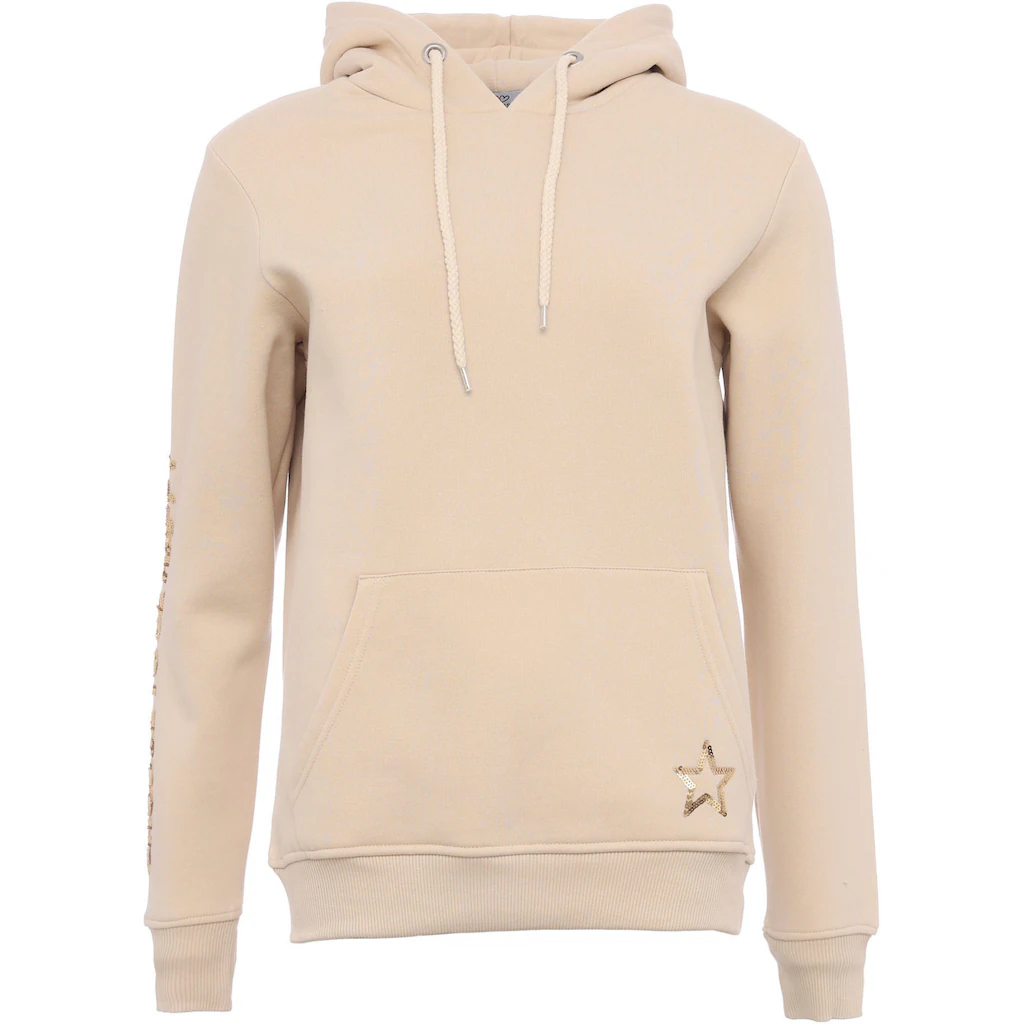Zwillingsherz Hoodie »Kiana« mit Pailletten besetzter "Smile"-Schriftzug am Rücken
