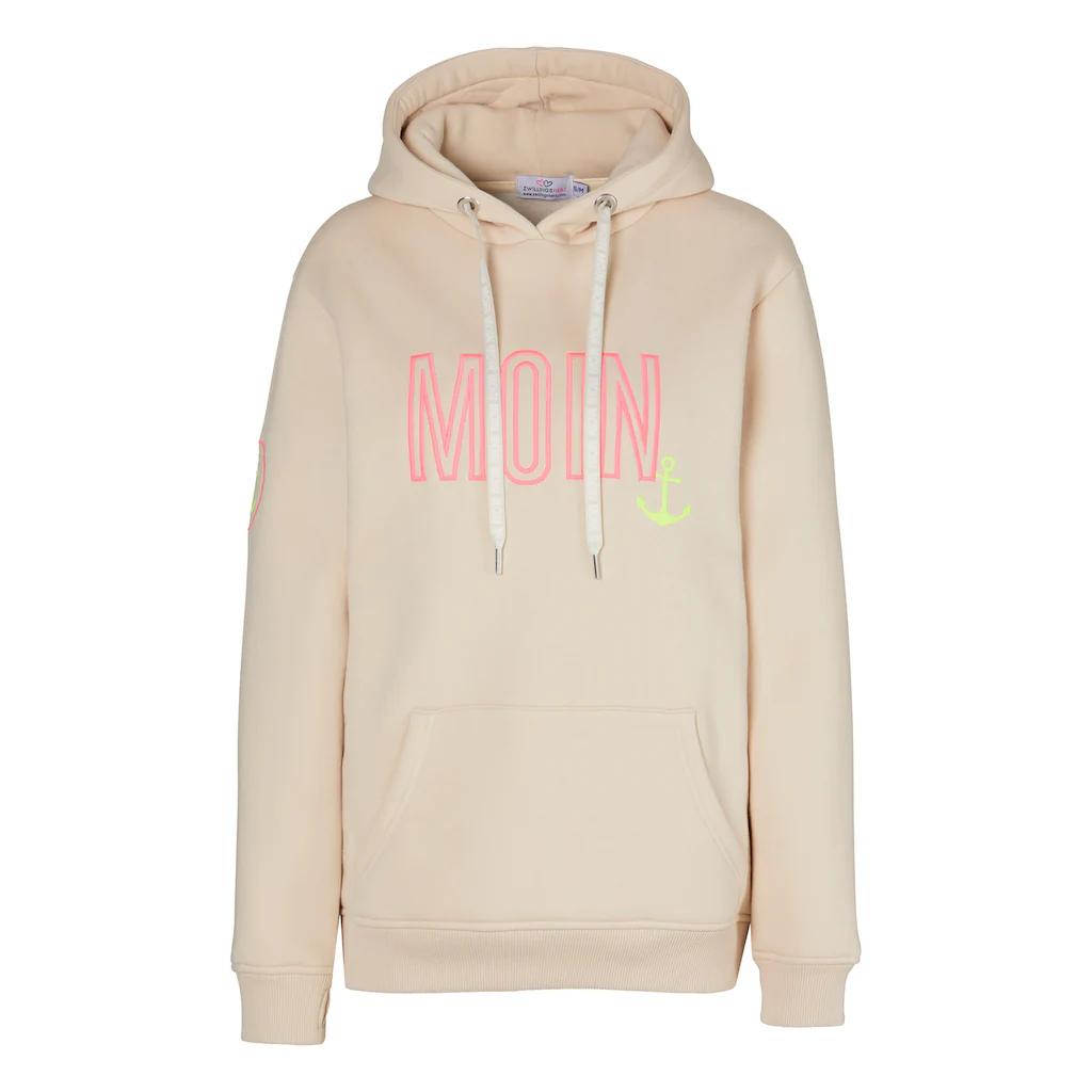 Zwillingsherz Hoodie »Limited Edition« Mit Kapuze Gesticktem "MOIN" Und Anker Motiv