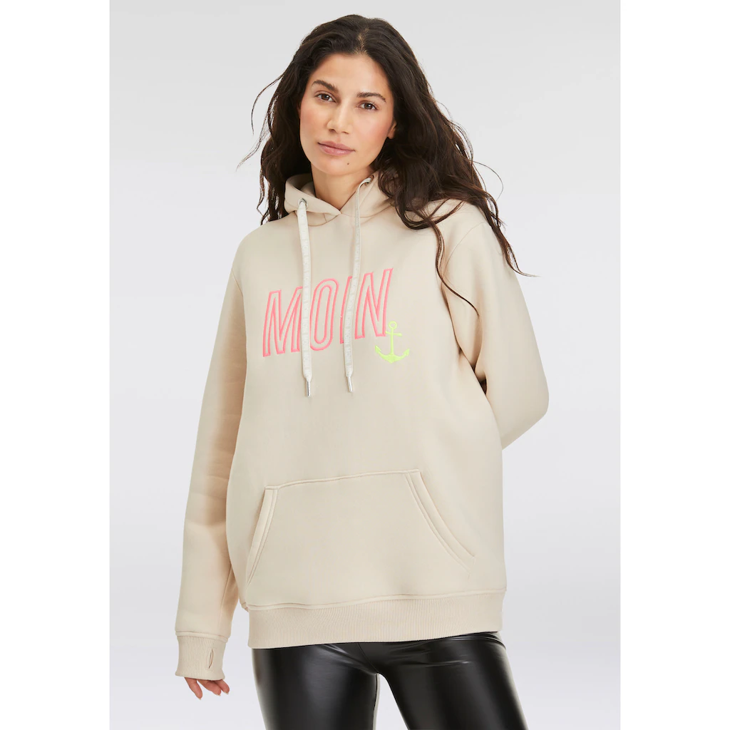 Zwillingsherz Hoodie »Limited Edition« Mit Kapuze Gesticktem "MOIN" Und Anker Motiv