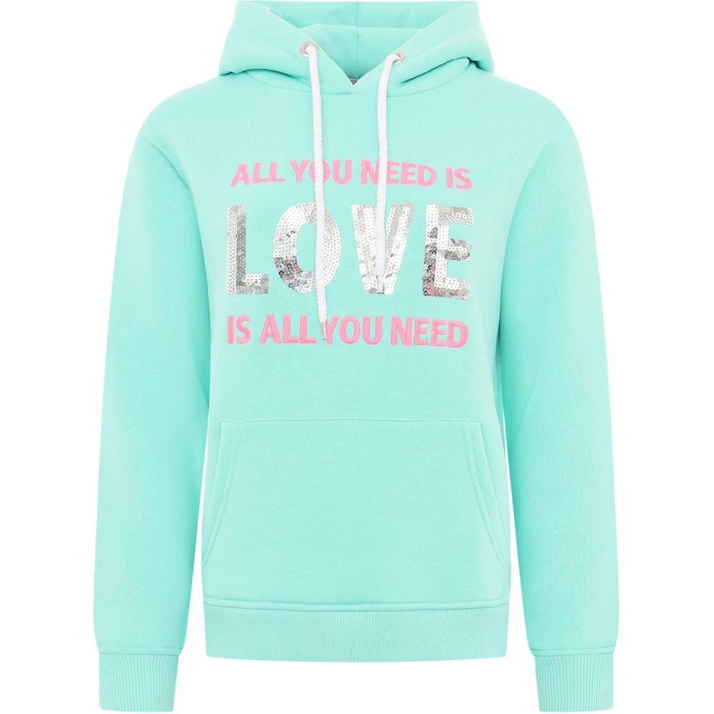 Zwillingsherz Hoodie »"Love Is All You Need ZH"« Mit "Love"-Aufschrift Und Pailettenherzen Am Rücken