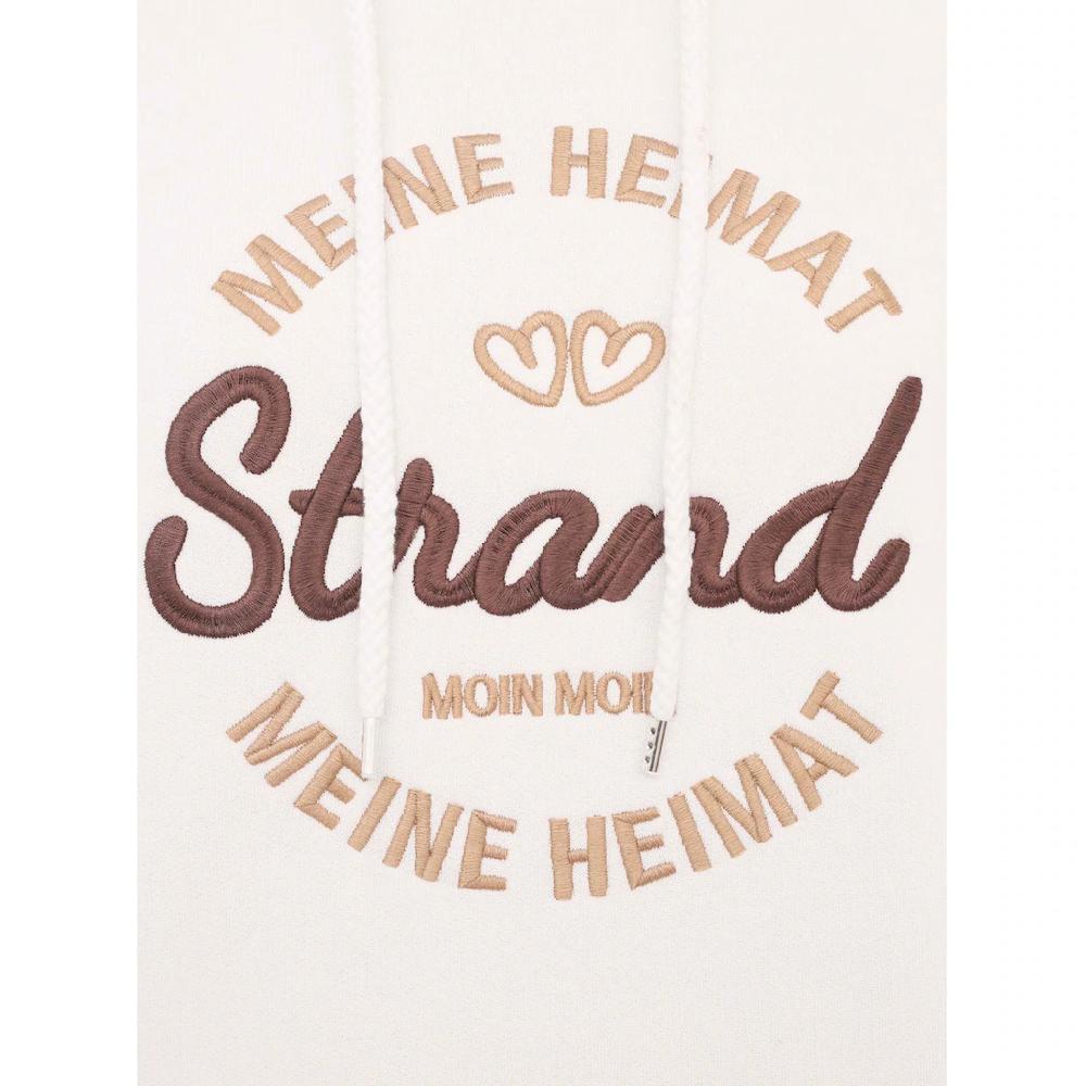 Zwillingsherz Hoodie »"Meine Heimat"« Mit Aufgesticktem "Strand"-Schriftzug Vorne Und Hinten