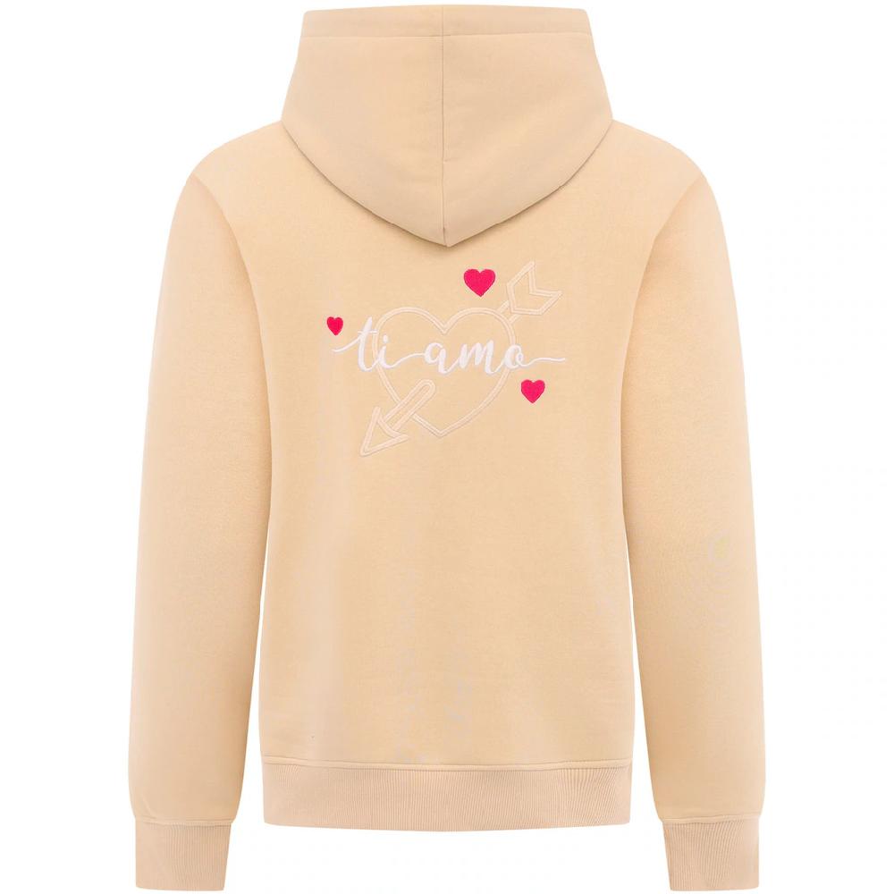 Zwillingsherz Hoodie Mit "Amore"-Aufstick Und Herzchen Am Rücken
