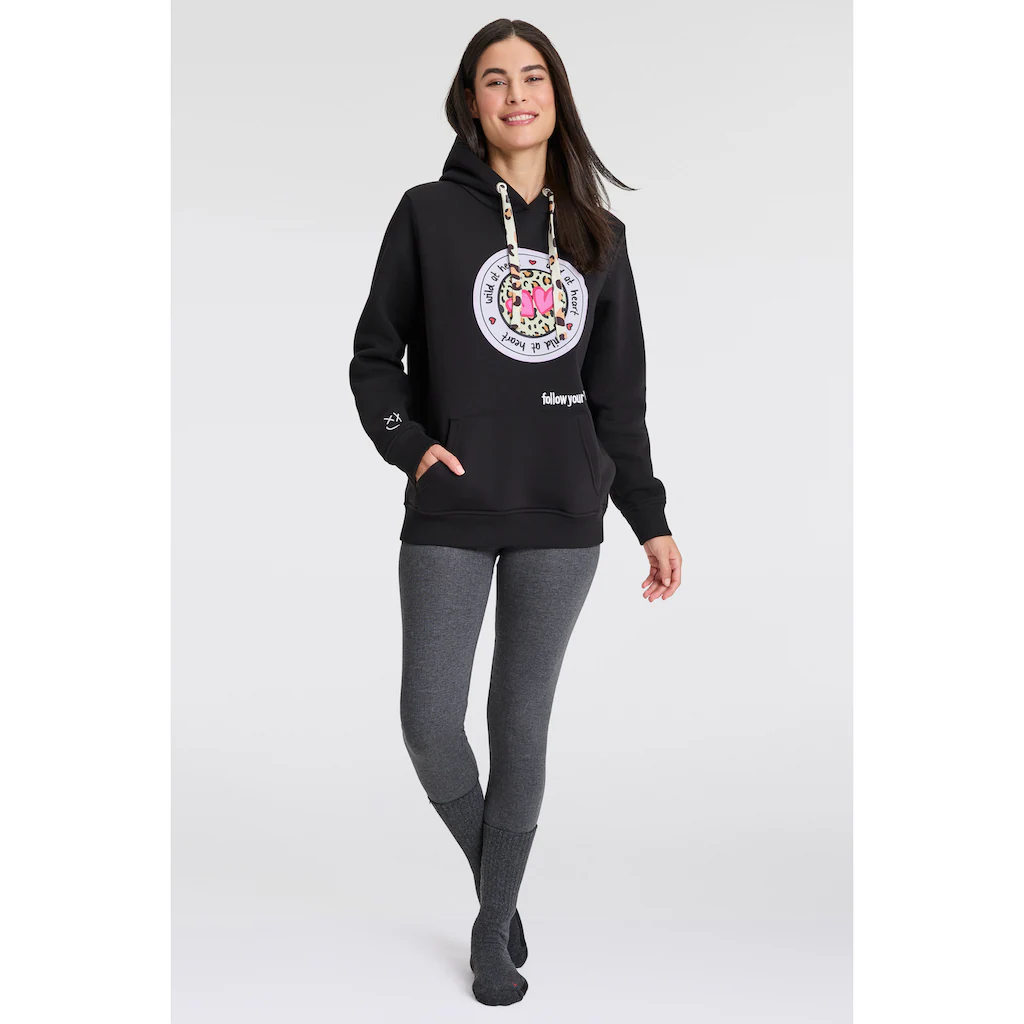 Zwillingsherz Hoodie Mit Bindebändern In Leo-Optik
