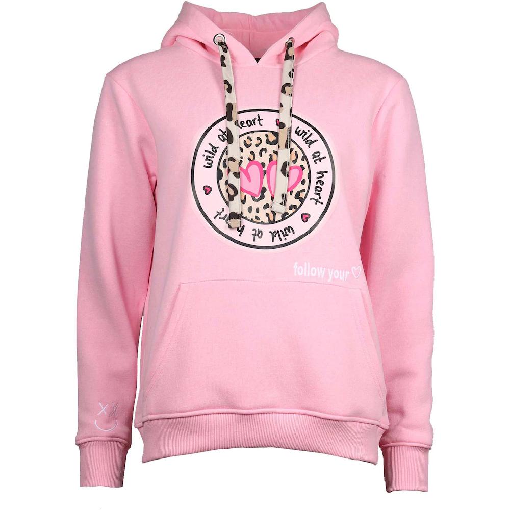Zwillingsherz Hoodie Mit "Wild At Heart"-Aufdruck Und Bindebänder In Leo-Optik