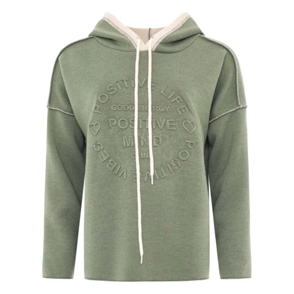 Zwillingsherz Hoodie »"Positive Mind"« Mit Kapuze 3/4 Arm Und Stempeldruck