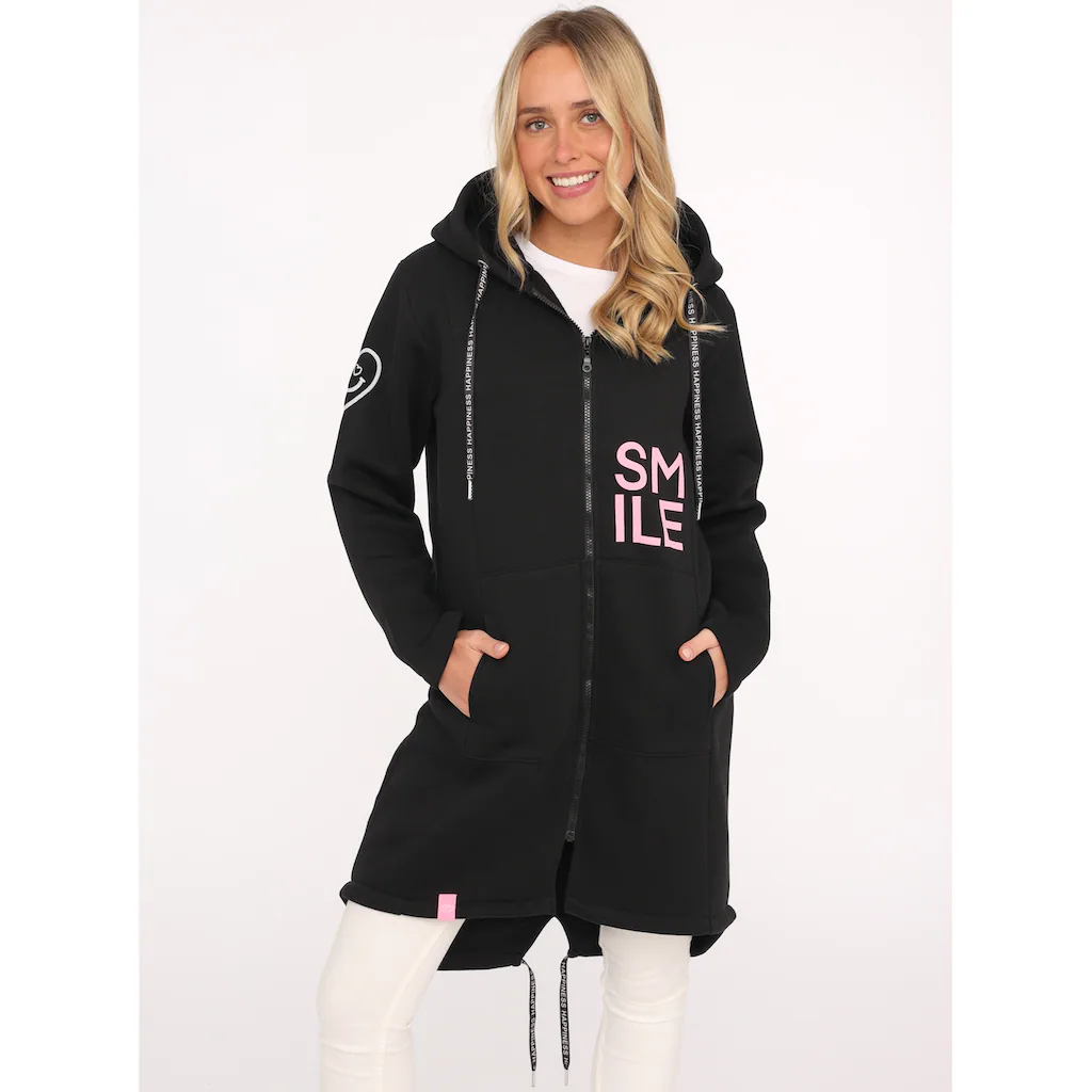 Zwillingsherz Jerseymantel »"Alissa"« mit Kapuze und SMILE Print