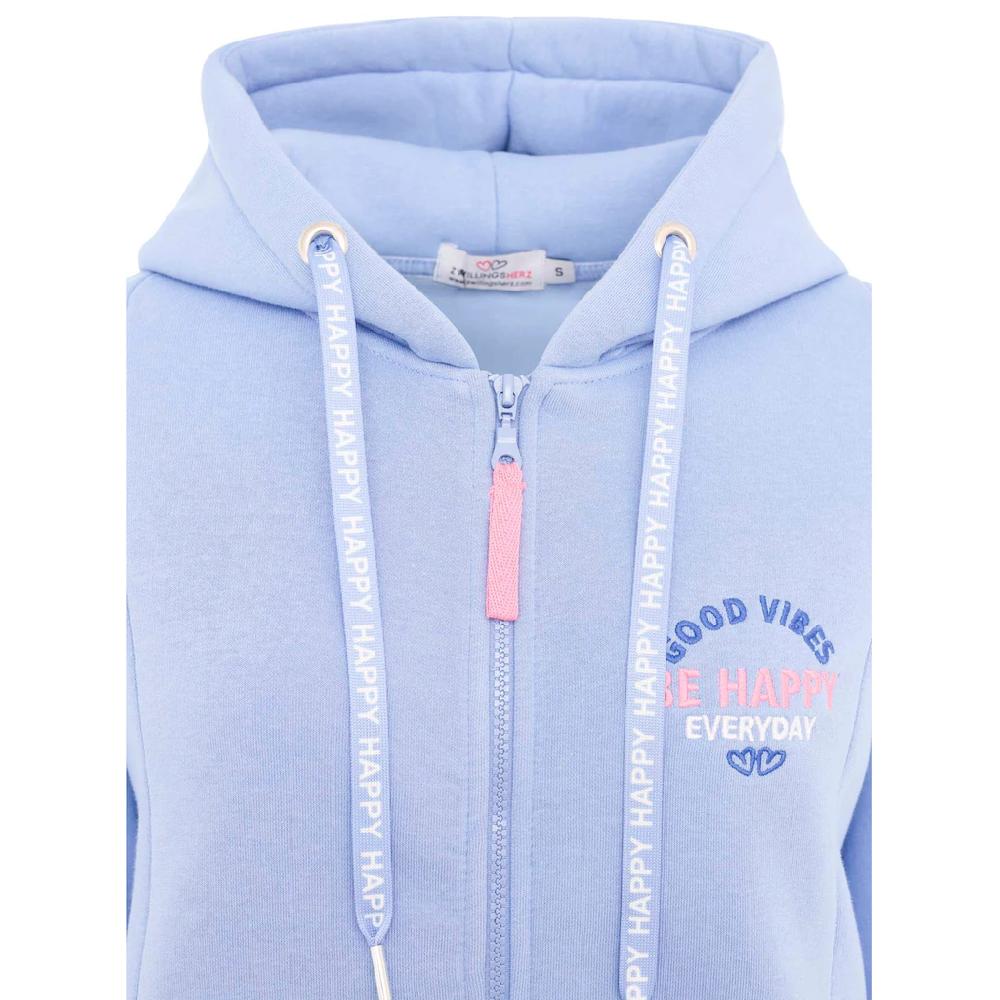 Zwillingsherz Jerseymantel »"Be Happy & Shine"« Mit Auffälig Gesticktem Front Und Back Motiv