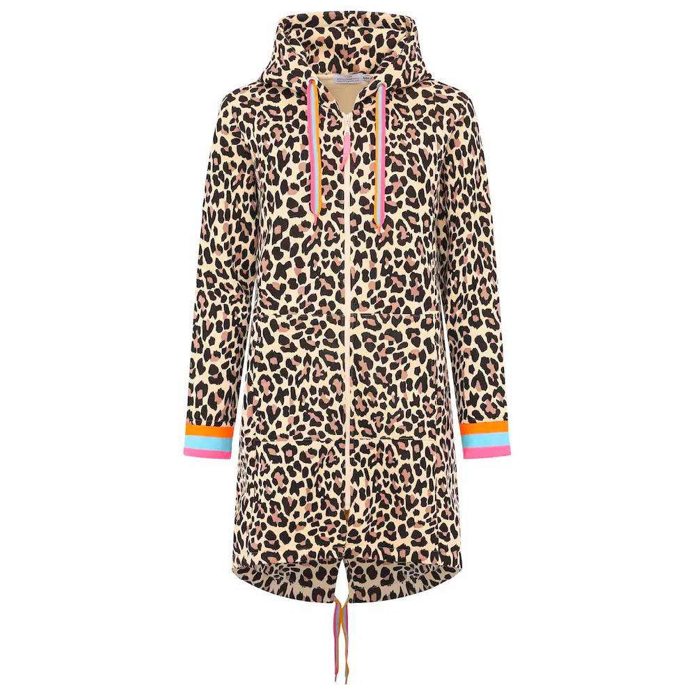 Zwillingsherz Jerseymantel »"Leo Allover Neon Kante"« Mit Kapuze Und Taschen Neondetails