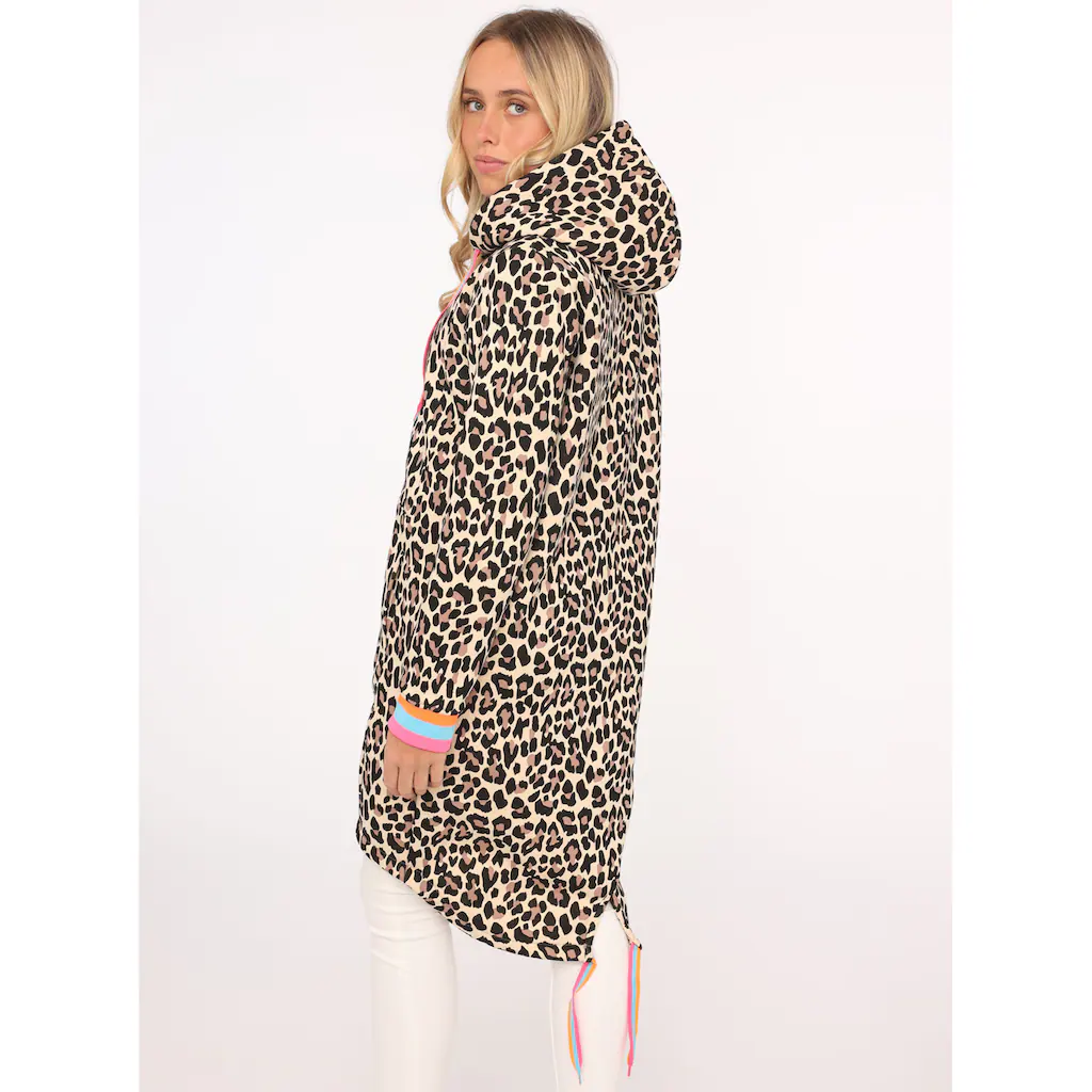 Zwillingsherz Jerseymantel »"Leo Allover Neon Kante"« Mit Kapuze Und Taschen Neondetails