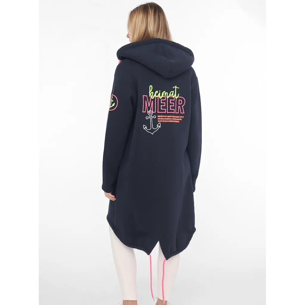 Zwillingsherz Kapuzensweatjacke Mit Kapuze Rückenprint Und Kleinere Frontprints