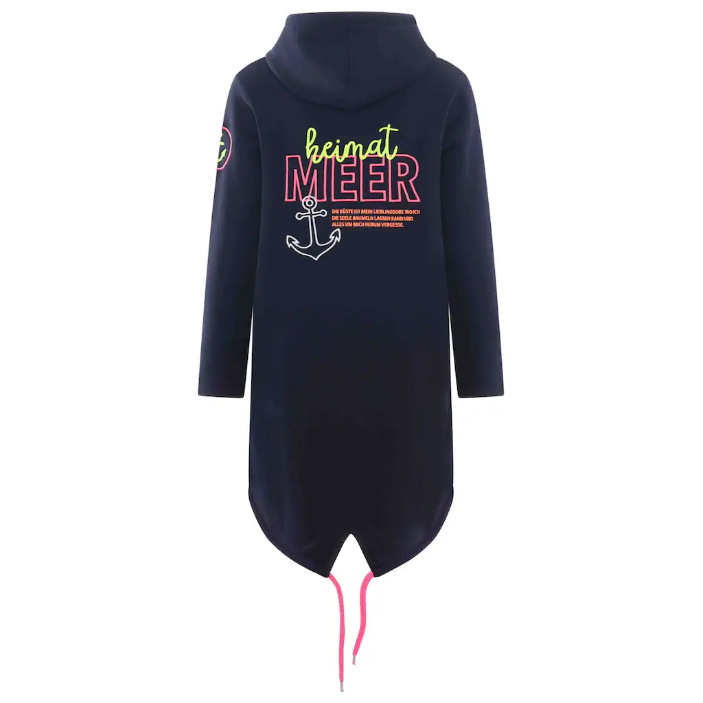 Zwillingsherz Kapuzensweatjacke Mit Kapuze Rückenprint Und Kleinere Frontprints