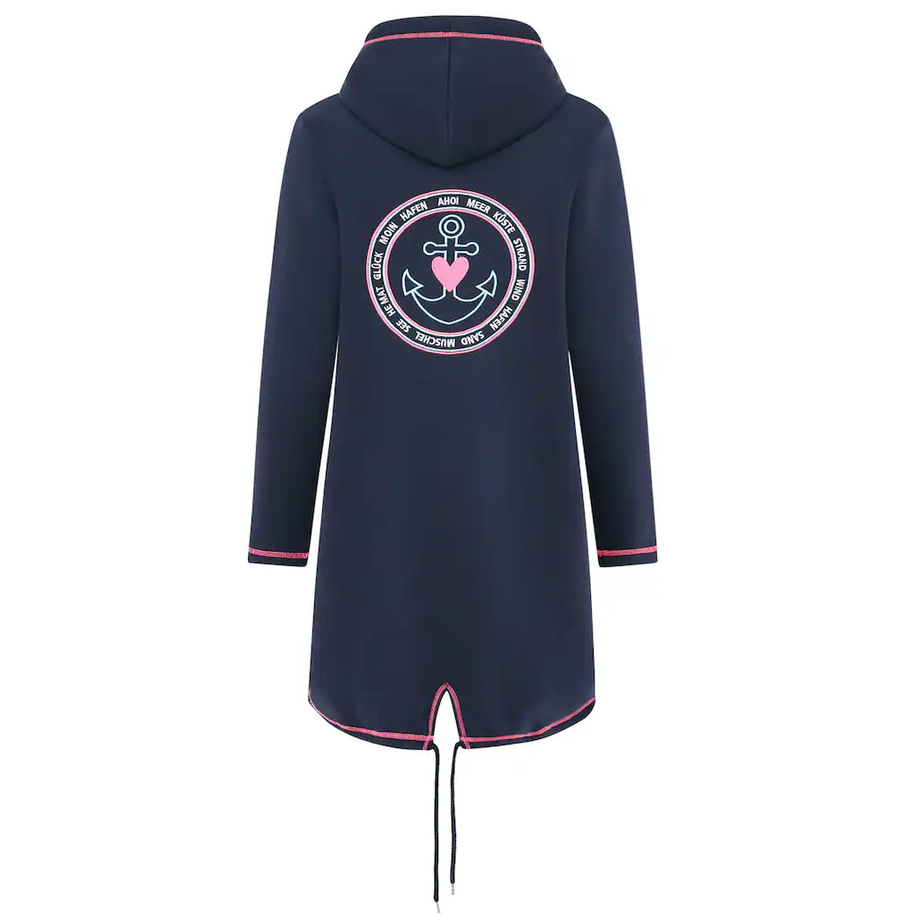 Zwillingsherz Kapuzensweatjacke Mit Kapuze Rückenprint Und Kleinere Frontprints