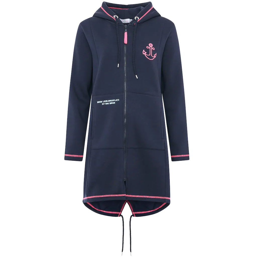 Zwillingsherz Kapuzensweatjacke mit Kapuze Rückenprint und kleinere Frontprints