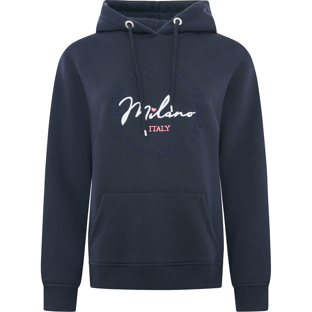 Zwillingsherz Kapuzensweatshirt Mit "Amore"-Schriftzug Und Herzchen Am Rücken