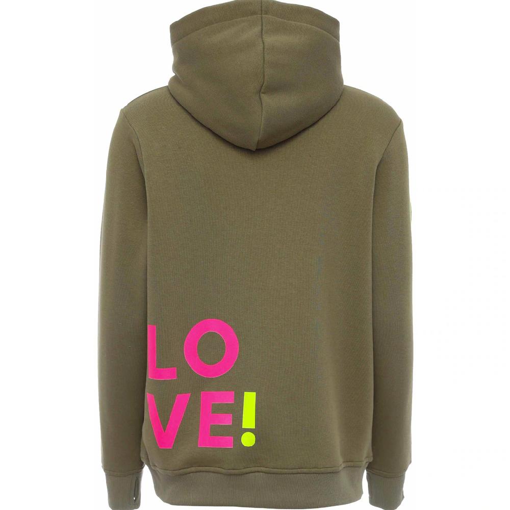 Zwillingsherz Kapuzensweatshirt Mit Gesticktem Neon Herz Am Ärmel Und "Love" Schriftzug Auf Kordel