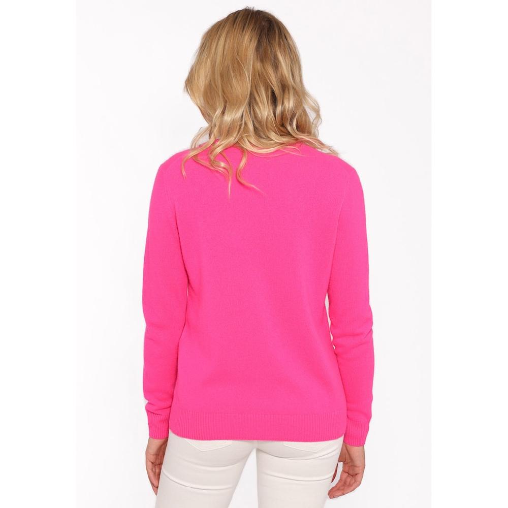 Zwillingsherz Kaschmirpullover »Roundneck "Smiley Face"« In Neonpink Mit Orangen Smiley