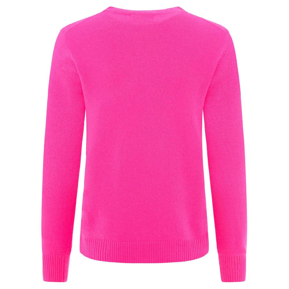 Zwillingsherz Kaschmirpullover »Roundneck "Smiley Face"« In Neonpink Mit Orangen Smiley