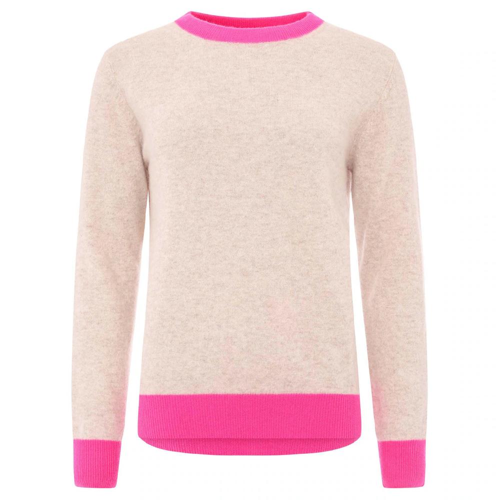 Zwillingsherz Kaschmirpullover »Roundneck With "Colored Edges"« Kaschmir Mit Kontrastbündchen