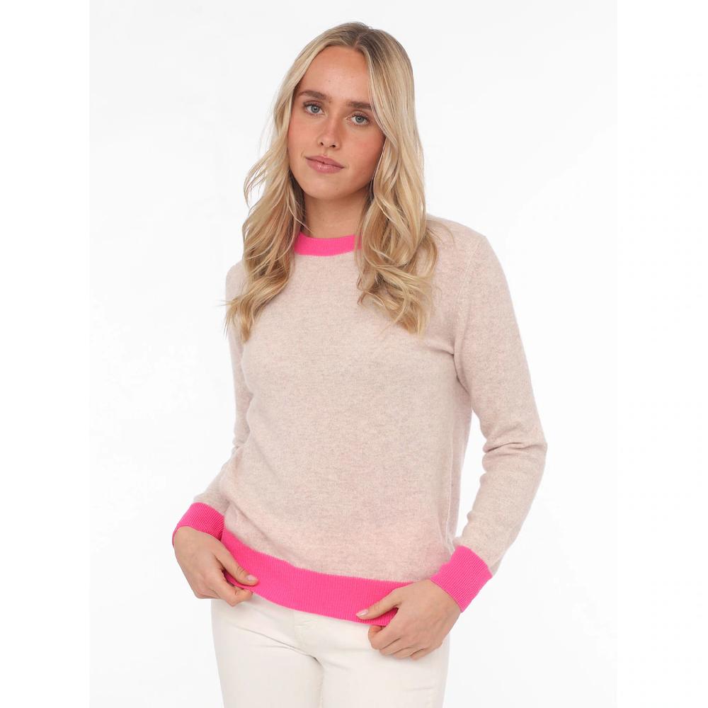 Zwillingsherz Kaschmirpullover »Roundneck with "Colored Edges"« Kaschmir mit Kontrastbündchen