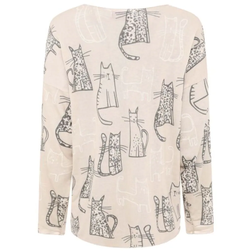 Zwillingsherz Langarmshirt »"Katze"« Mit Kreativem Katzenmotiv