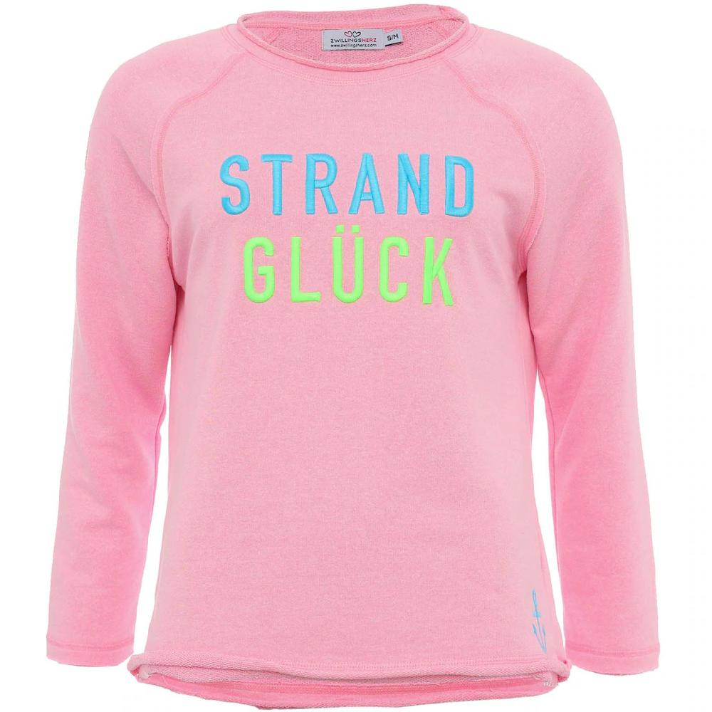 Zwillingsherz Langarmshirt Mit Aufgesticktem "Strandglück"