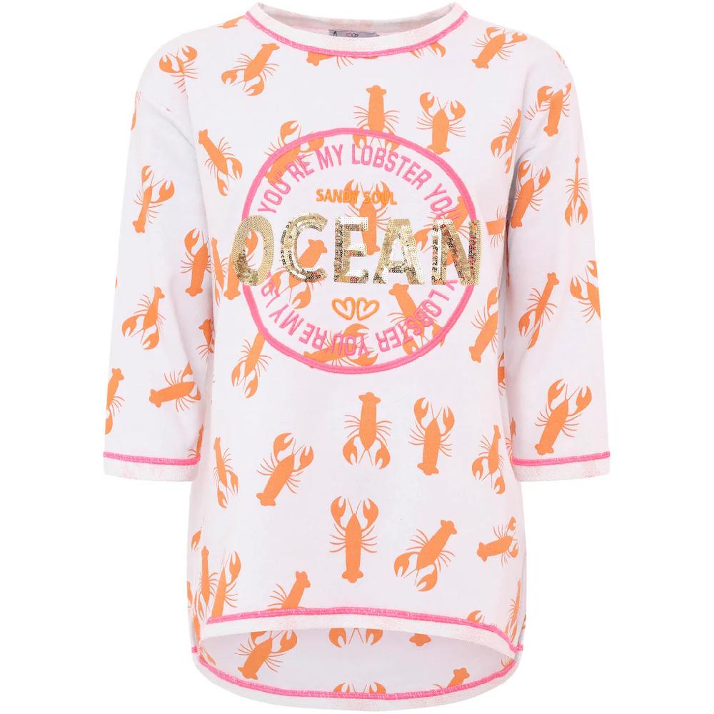 Zwillingsherz Langarmshirt »Shirt "Ocean Sandy Soul"« Mit Zebramuster Und Frontmotiv Mit 3/4 Arm