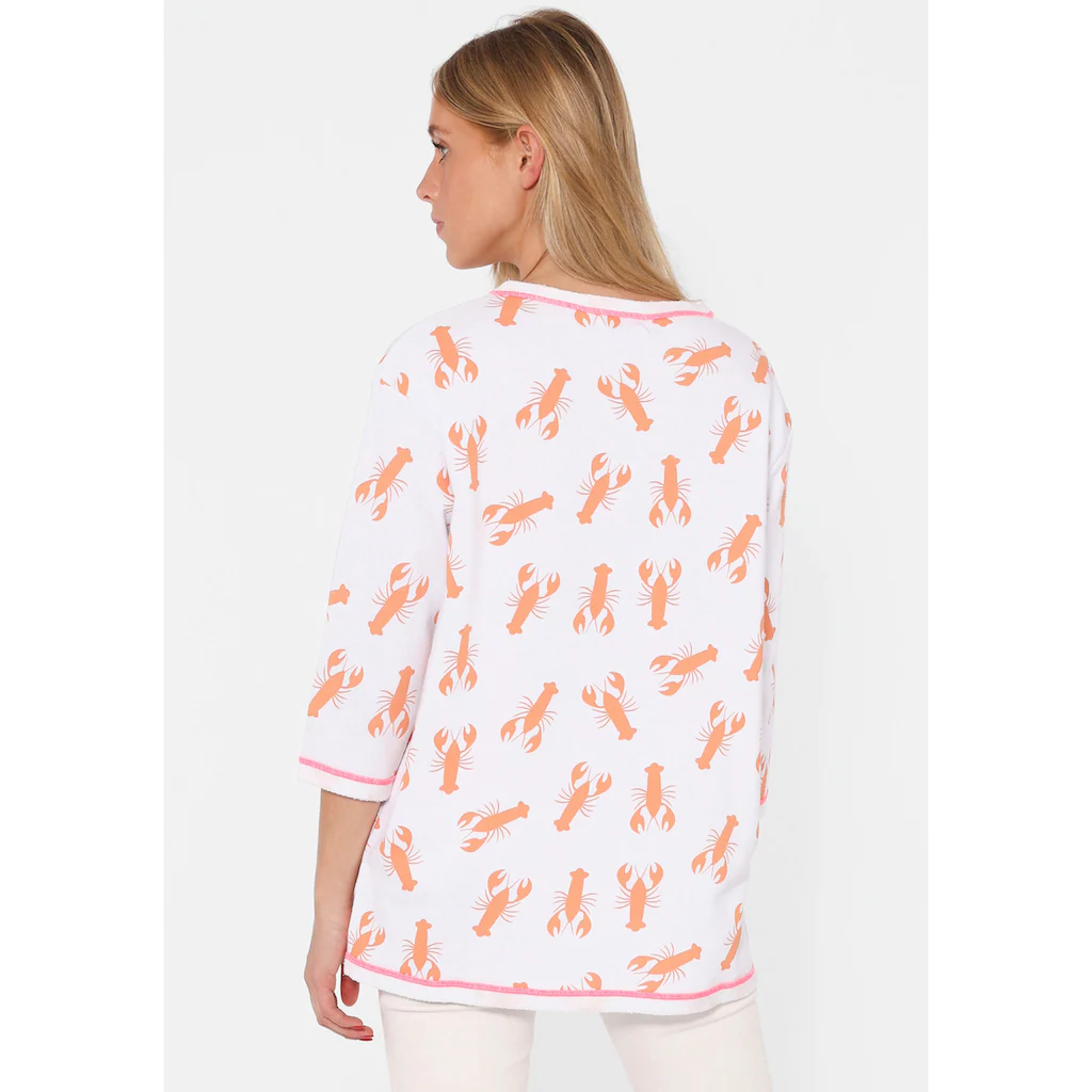 Zwillingsherz Langarmshirt »Shirt "Ocean Sandy Soul"« Mit Zebramuster Und Frontmotiv Mit 3/4 Arm