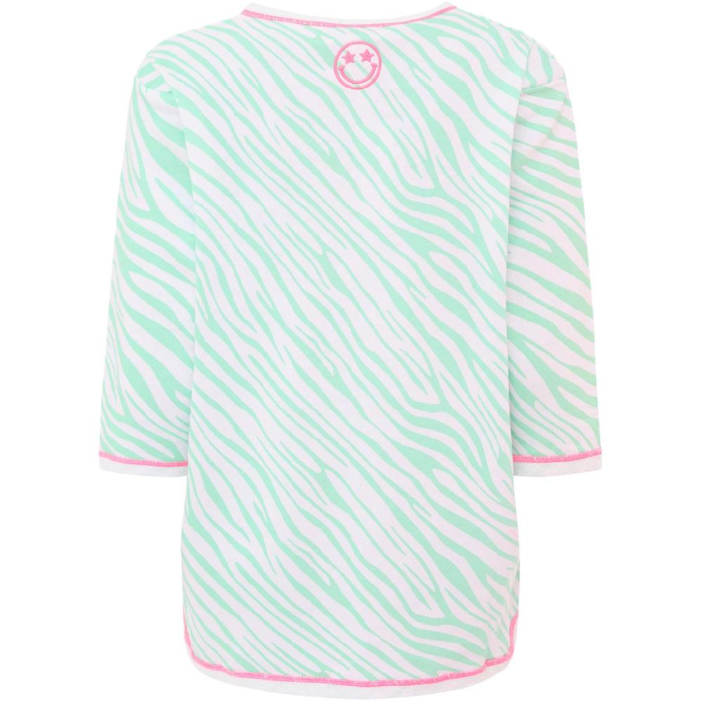 Zwillingsherz Langarmshirt »"SMILE Happiness"« Mit Zebramuster Und Frontmotiv Mit 3/4 Arm