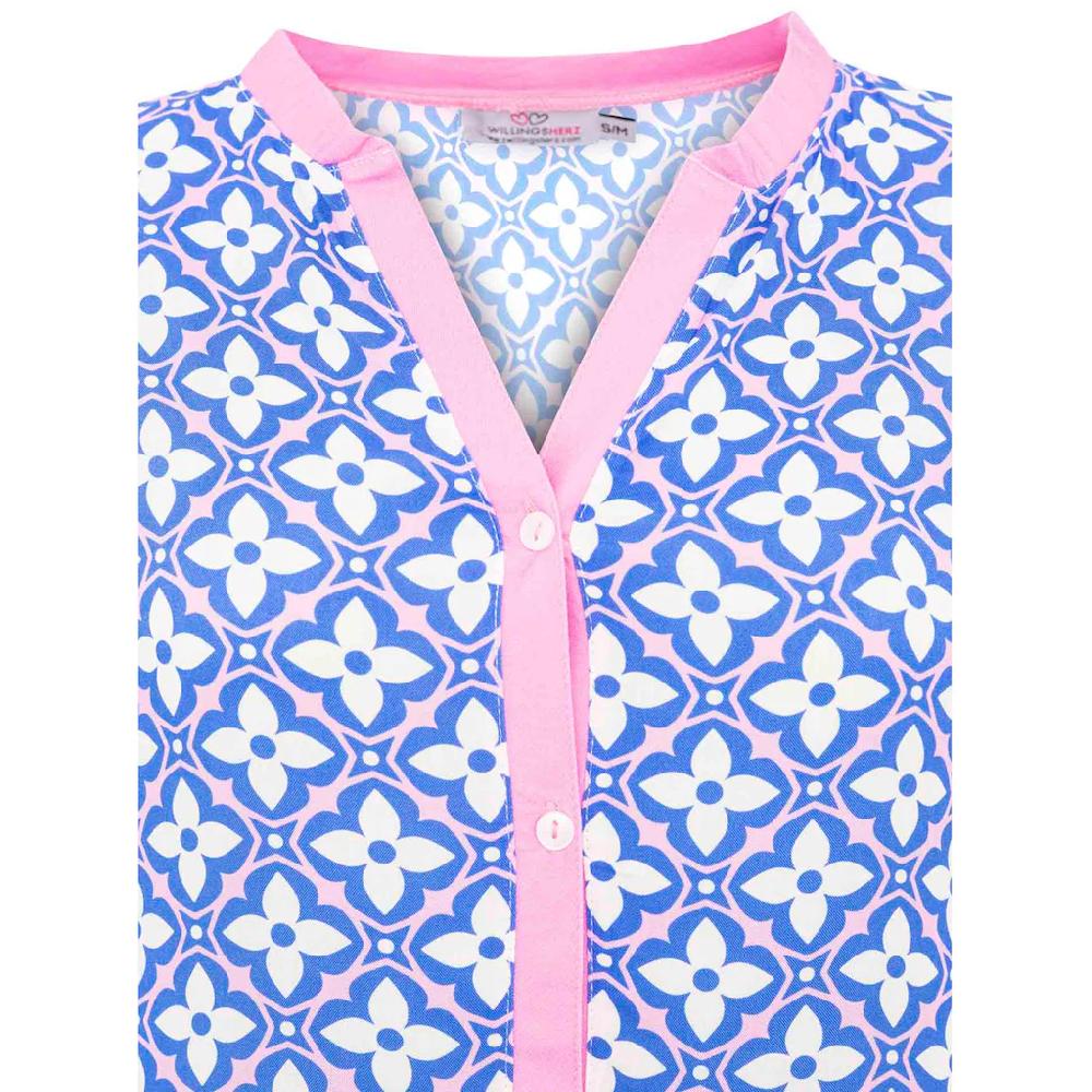 Zwillingsherz Maxikleid »"Dreams"« Mit Mustermix Knopfleiste Und 3/4 Arm