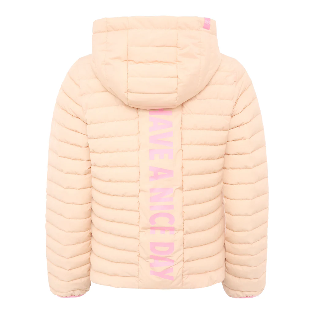 Zwillingsherz Steppjacke Mit Kapuze Mit Abnehmbaren Ärmeln Und Kapuze Print Hinten