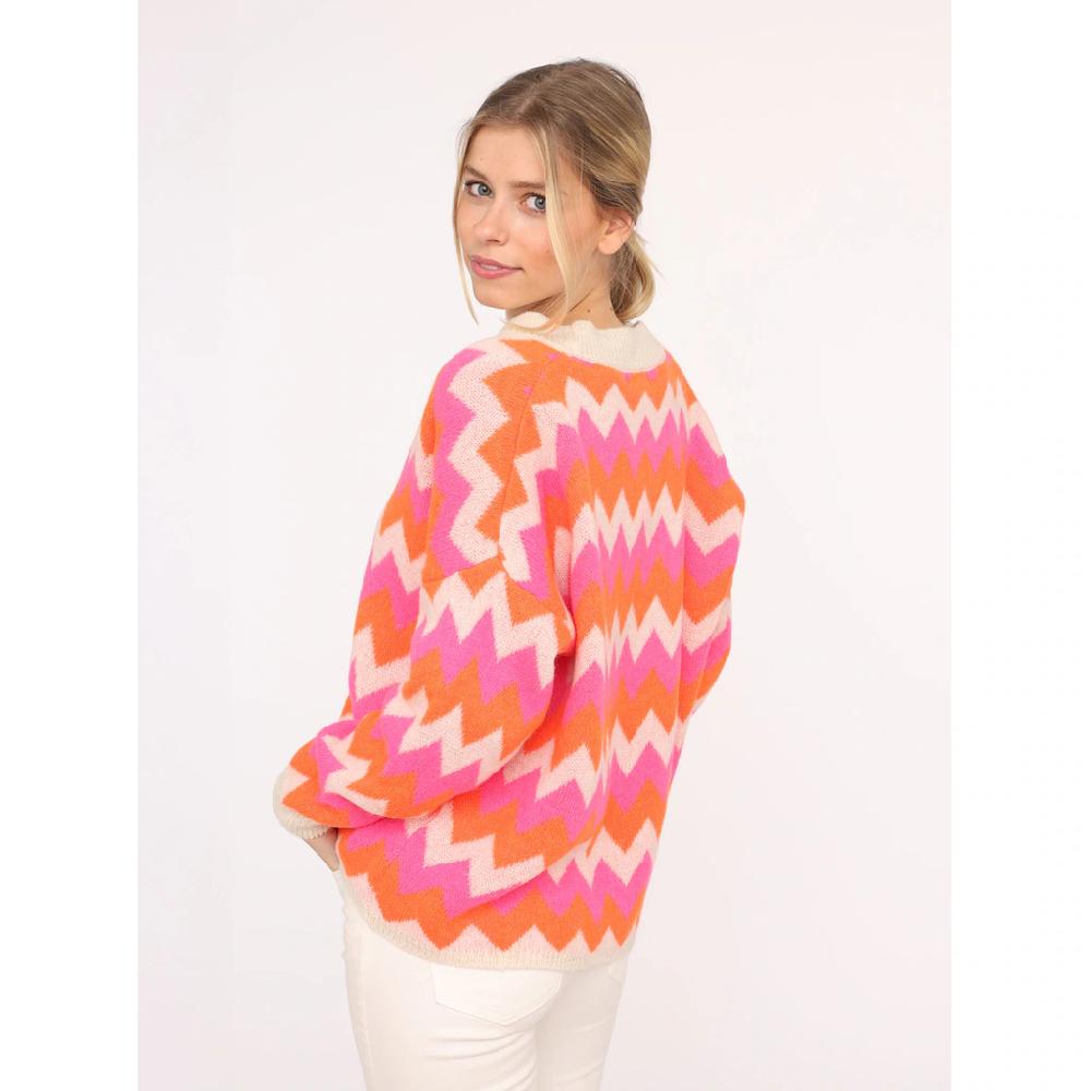 Zwillingsherz Strickjacke »"Buntes ZickZack"« Mit Figurumspielendem Schnitt