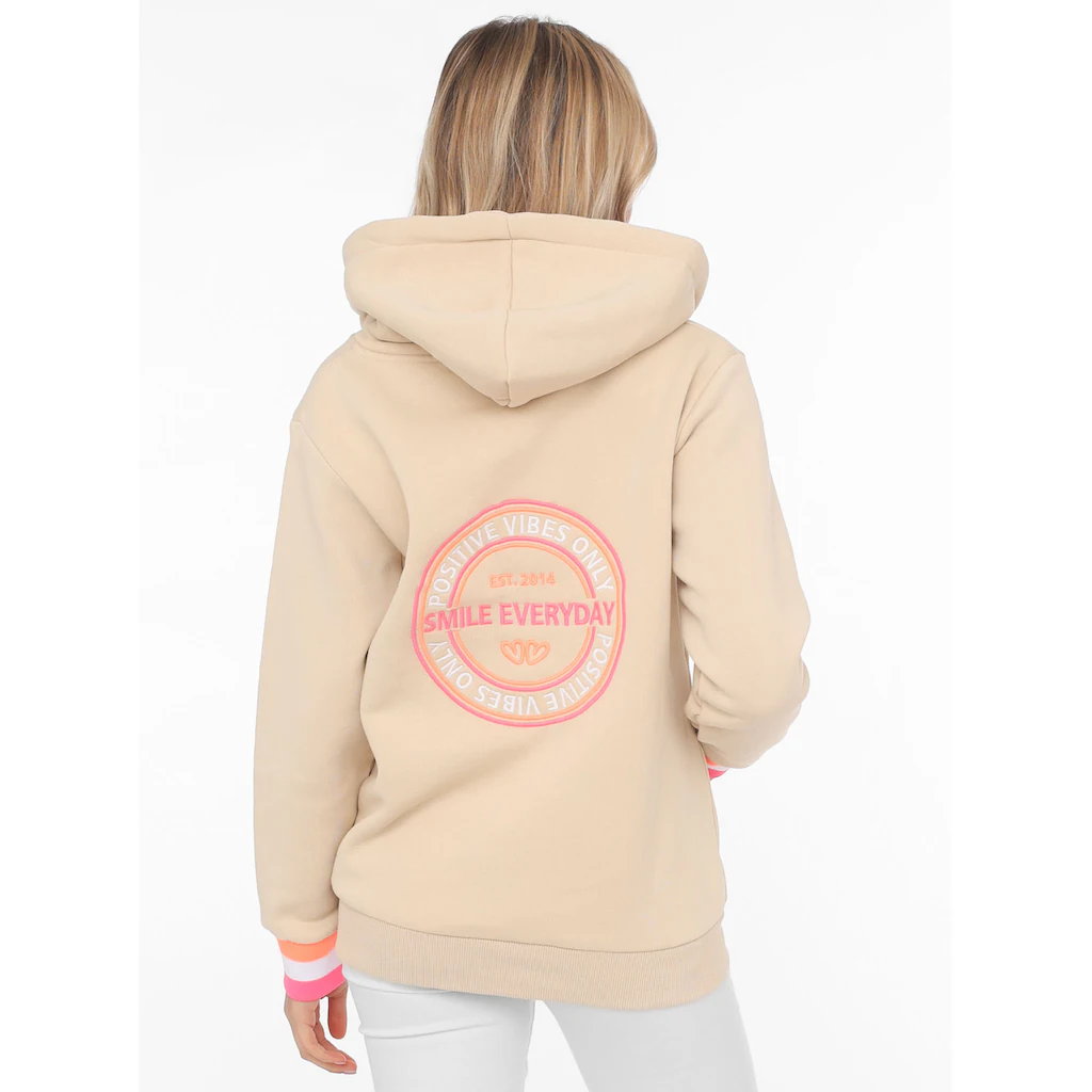 Zwillingsherz Sweatjacke Mit Kapuze Backprint Detailprint Vorne