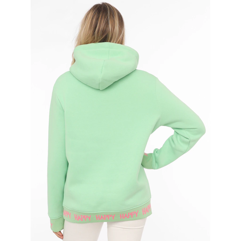 Zwillingsherz Sweatshirt "Always Positive" Mit Kapuze Und Neonfarbenem Aufstick