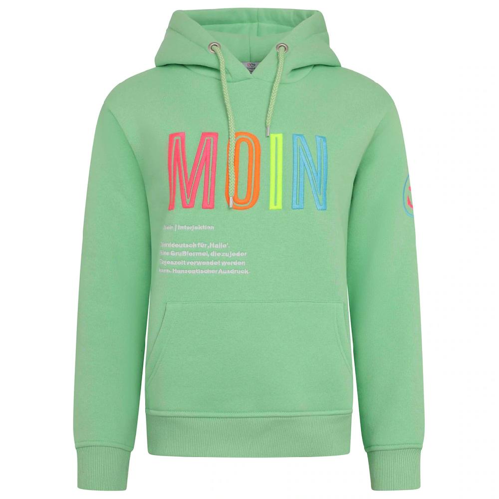Zwillingsherz Sweatshirt Mit Aufgesticktem „Moin“-Schriftzug In Neonfarben