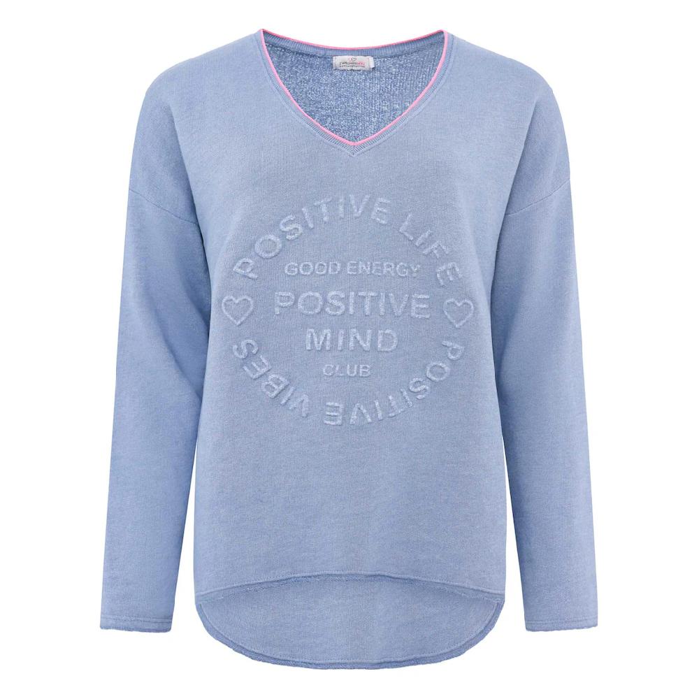 Zwillingsherz Sweatshirt »Positive Mind« Mit Kontrastnaht In Neonfarbe