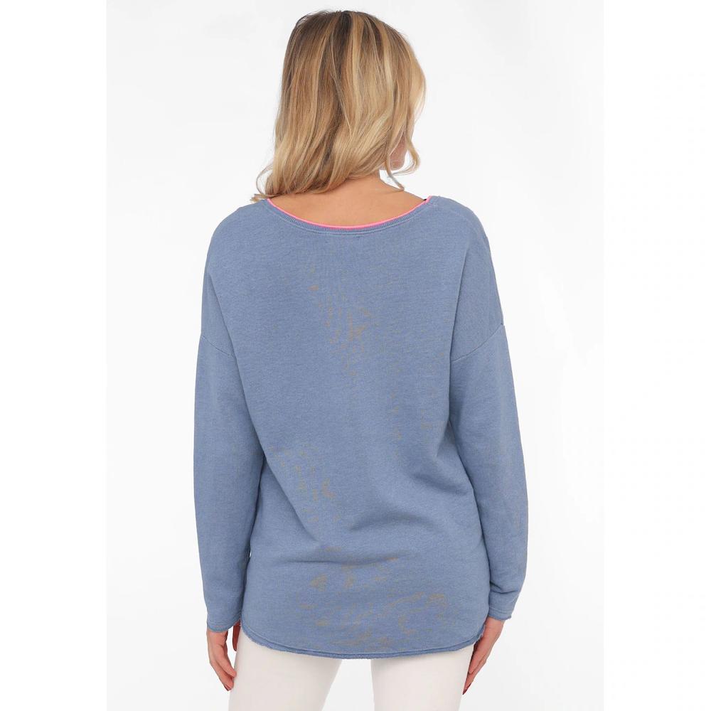 Zwillingsherz Sweatshirt »Positive Mind« Mit Kontrastnaht In Neonfarbe