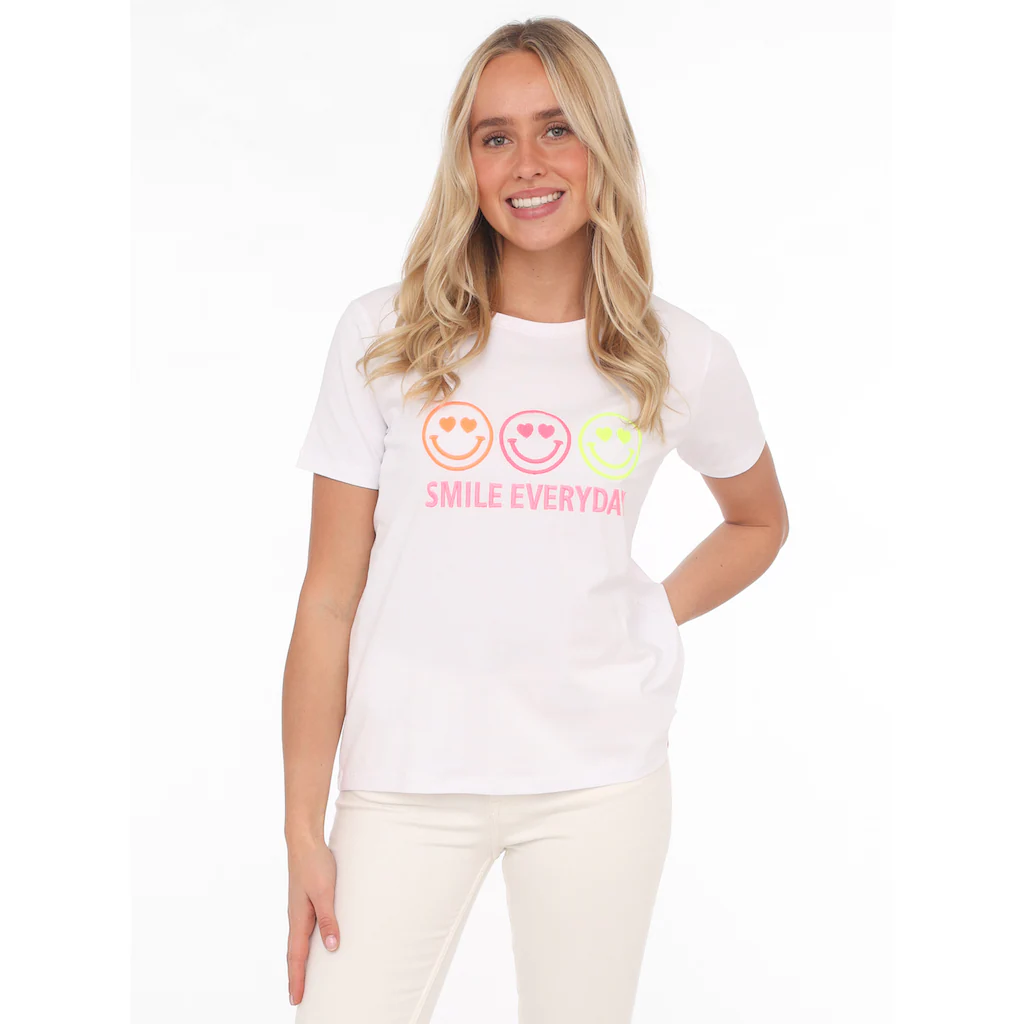 Zwillingsherz T-Shirt »"Smile everyday"« mit motivierendem Schriftzug