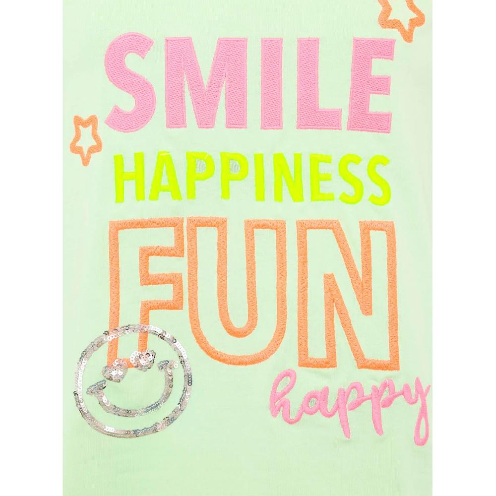 Zwillingsherz T-Shirt »"Smile Happiness Fun"« Mit Bunter Stickerei Und Pailletten