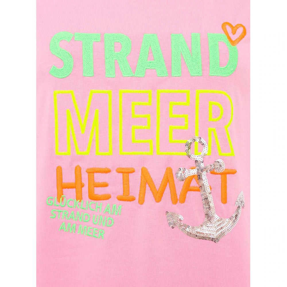 Zwillingsherz T-Shirt »"Strand Meer Heimat"« Mit Maritimer Stickerei Und Pailletten Anker