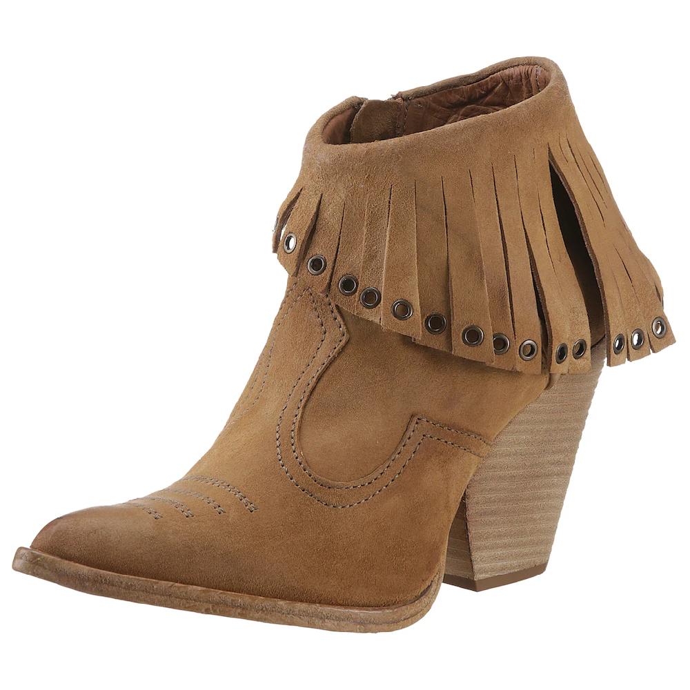 A.S.98 High-Heel-Stiefelette »Belive« Abendmode High-Heel-Stiefelette Ankleboots mit Fransen und Nieten ▷ für