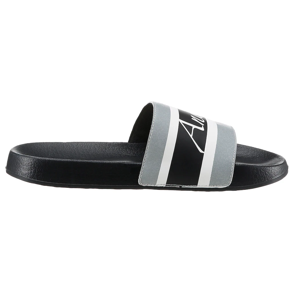 Aniston By BAUR Badepantolette Im Streifen-Dessin Und Mit Schriftzug